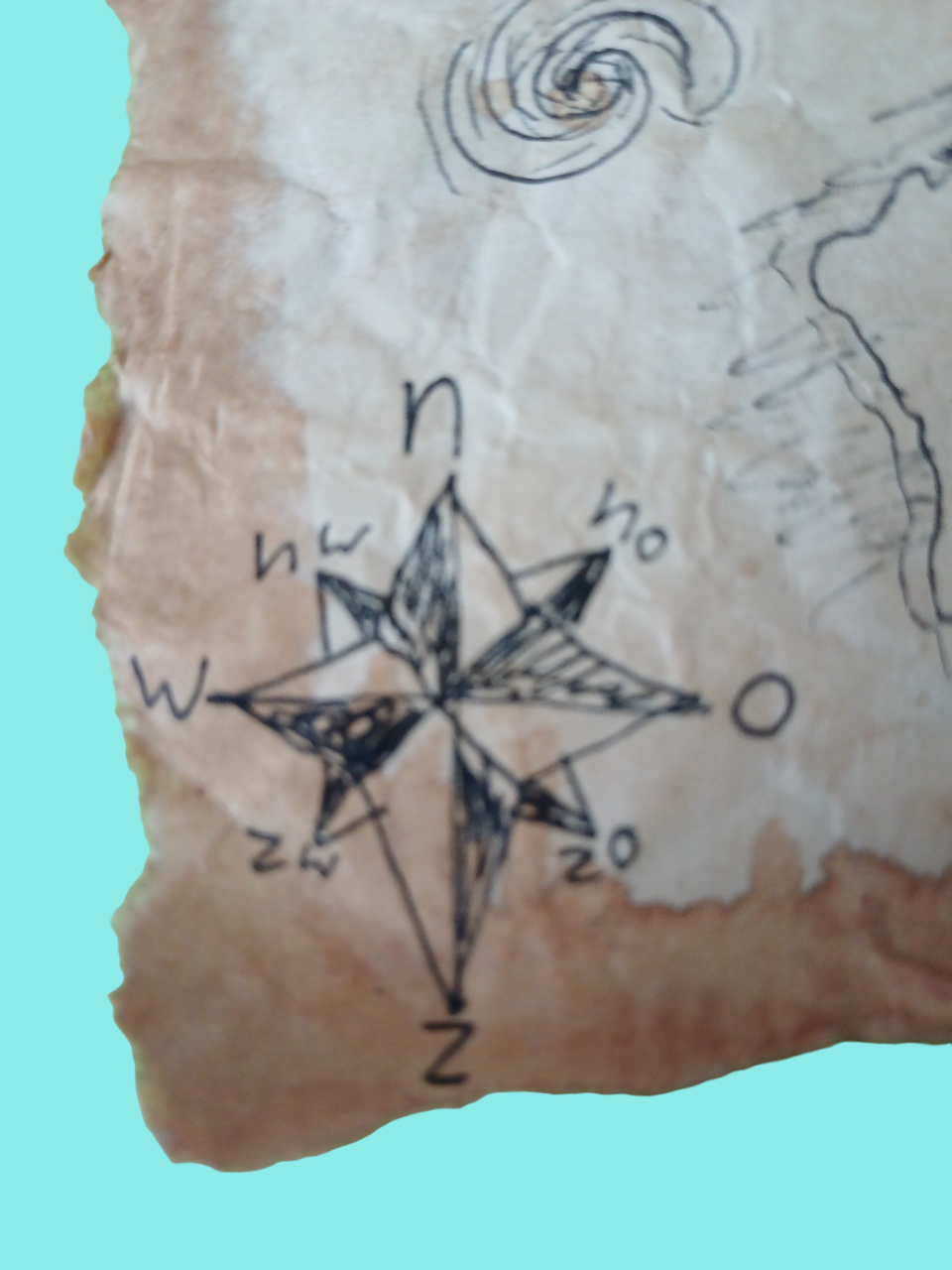 schatkaart kompas achtergrond